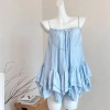 Summer 2000s Aesthetic Spaghetti Strap Mini Ballet Core Dress Design Women Frock Evening Party One-Piece Birthday Night Club Y2k