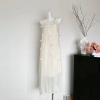 Woman Chiffon A-Line Dress Gauze Halter Dress Square Neck Spaghetti Strap Off Shoulder Fairy Core Frocks One-Piece Aesthetics